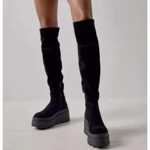 FREE PEOPLE London Calling Wedge Over-the-Knee Boots Size 7 ( 37.5 EU ) - Picture 2 of 7